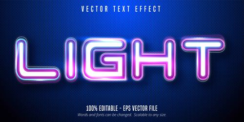 Light color editable font effect vector