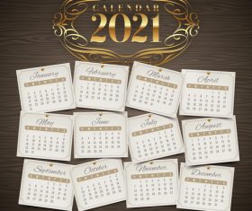 Light sticker pattern 2021 calendar vector