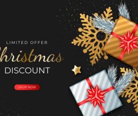 Limited offer Christmas sale flyer vector