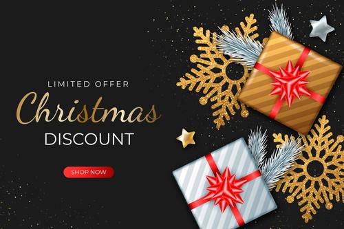 Limited offer Christmas sale flyer vector