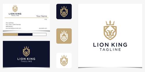 Lion king logo design vector