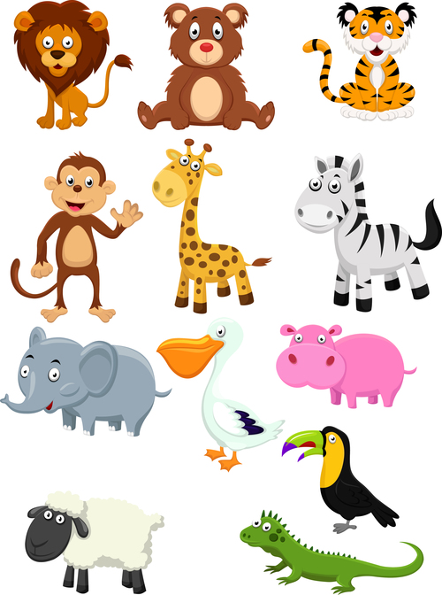 Look at the picture to recognize the animal cartoon vector
