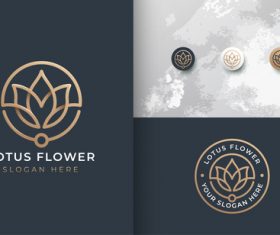 Lotus flower cover logo design vector
