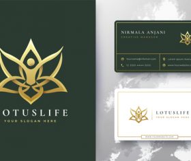 Lotus life cover logo design vector