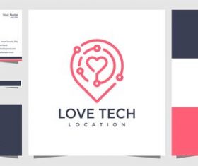 Love tech logo design vector