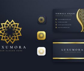 Luxury black cover company business card vector