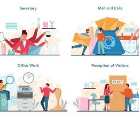 Mail and calls cartoon illustration vector