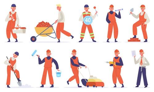 Maintenance worker cartoon illustration vector