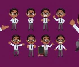 Male comic character expression vector