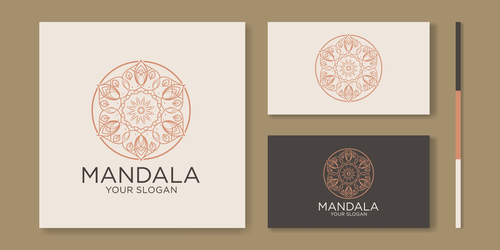 Mandala cover company business card vector
