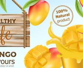 Mango flavours drink vector