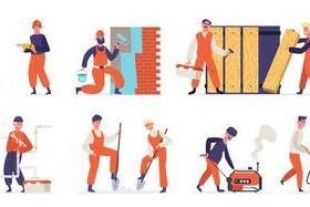 Manual worker cartoon illustration vector