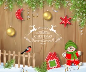 Merry Christmas exquisite greeting card vector