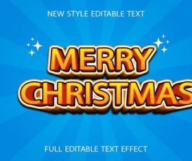 Merry christmas 3d text effect vector