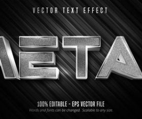 Metal editable font effect vector