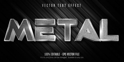 Metal editable font effect vector