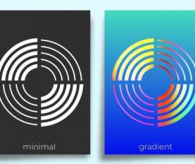 Minimal geometric poster design vector