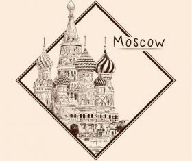 Moscow architectural sketch vector