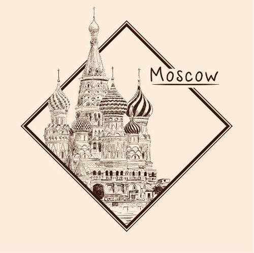 Moscow architectural sketch vector