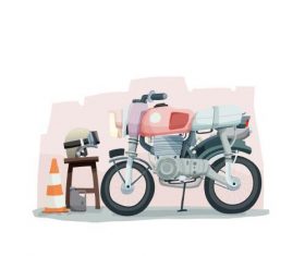 Motorcycle cartoon illustration vector
