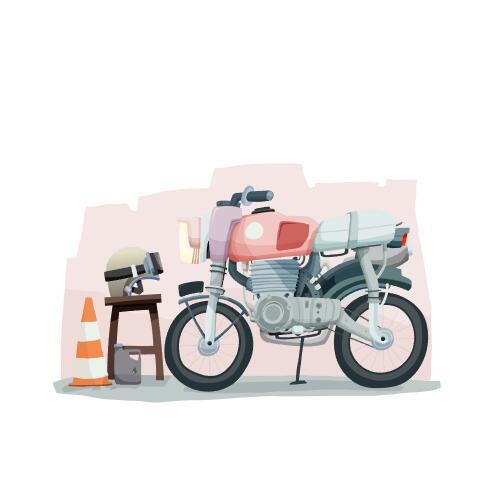 Motorcycle cartoon illustration vector