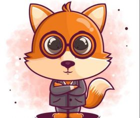 Mr Fox icon vector
