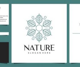 Nature hand drawn logo design vector