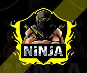 Ninja esport logo vector