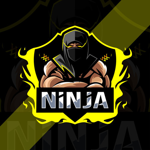Ninja esport logo vector