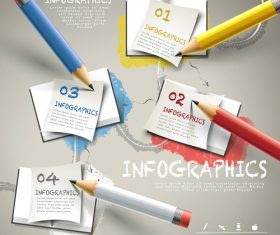 Note paper infographic options vector