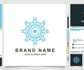 Octagonal mandala cover company logo design vector