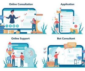 Online support cartoon illustration vector