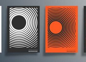 Orange abstract pattern poster design vector