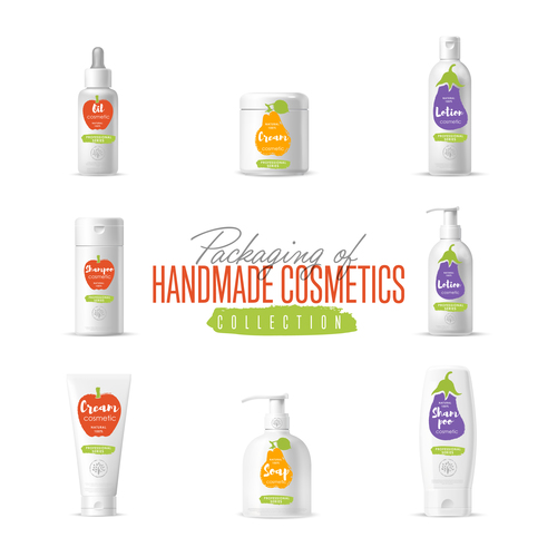 Organic сosmetics and packing vector