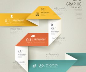 Origami infographic element options vector