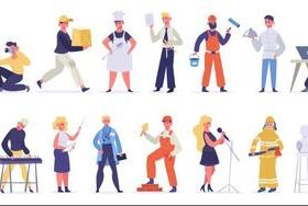 People of different professions cartoon illustration vector
