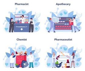 Pharmacy cartoon illustration vector