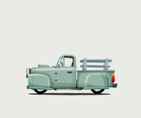 Pickup truck cartoon illustration vector