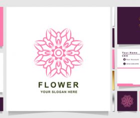 Pink flower cover company logo design vector