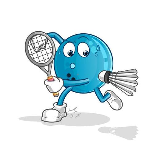 Playing badminton cartoon vector free download