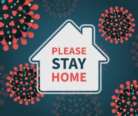 Please stay at home flyer vector