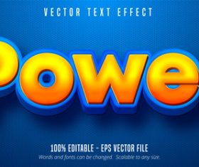 Poewr yellow editable font effect vector