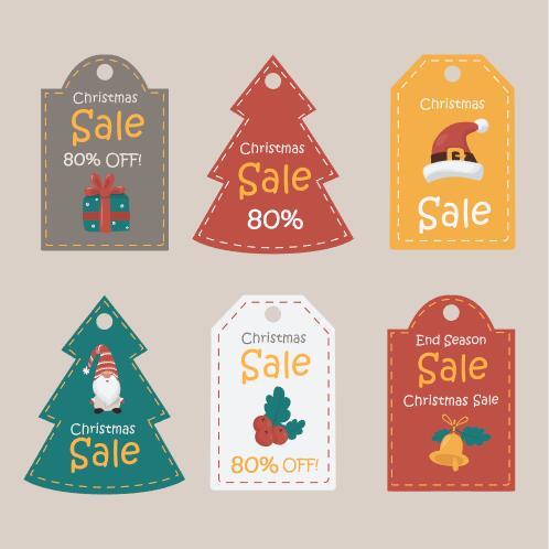Promotional label christmas vector