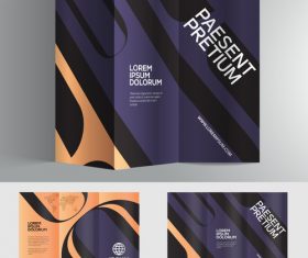 Purple 3d typography brochure vector