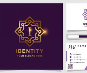 Purple pattern cover company logo design vector
