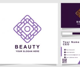 Purple plaid cover company logo design vector