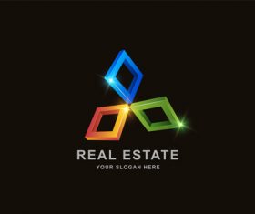 Real estate 3d square pattern design vector