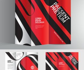 Red black 3d typography brochure vector
