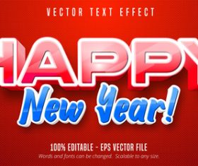 Red blue editable font effect vector