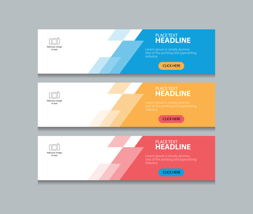 Red yellow blue banner vector free download